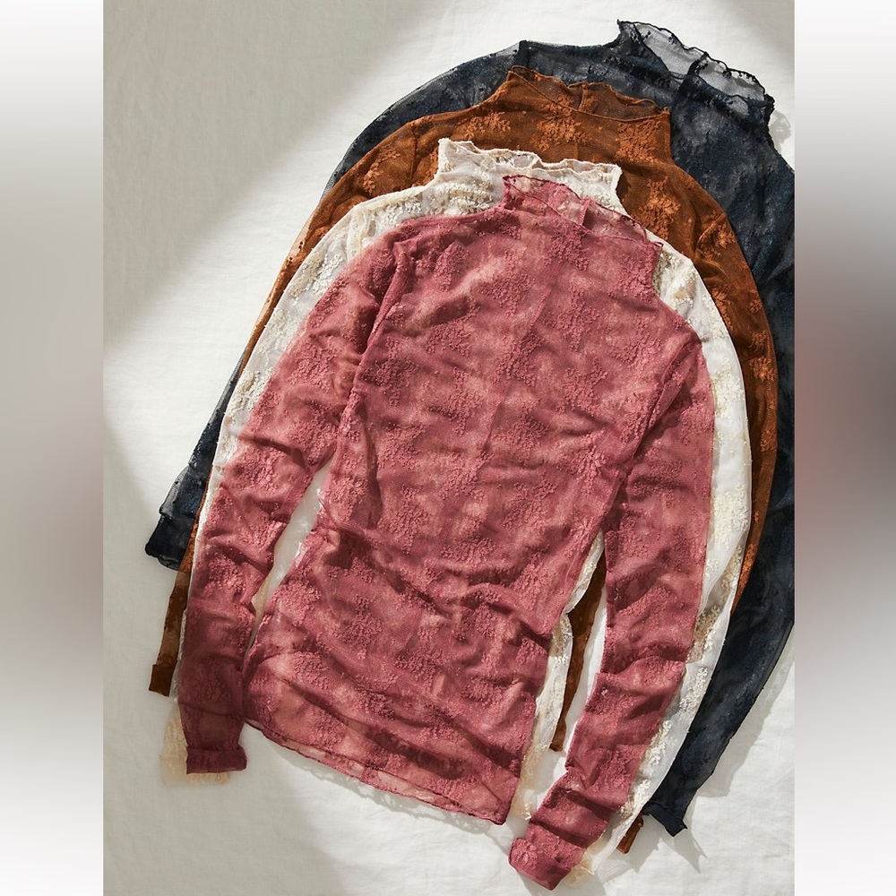 Free People Lady Lux Sheer Layering Top in Creek Bend size M